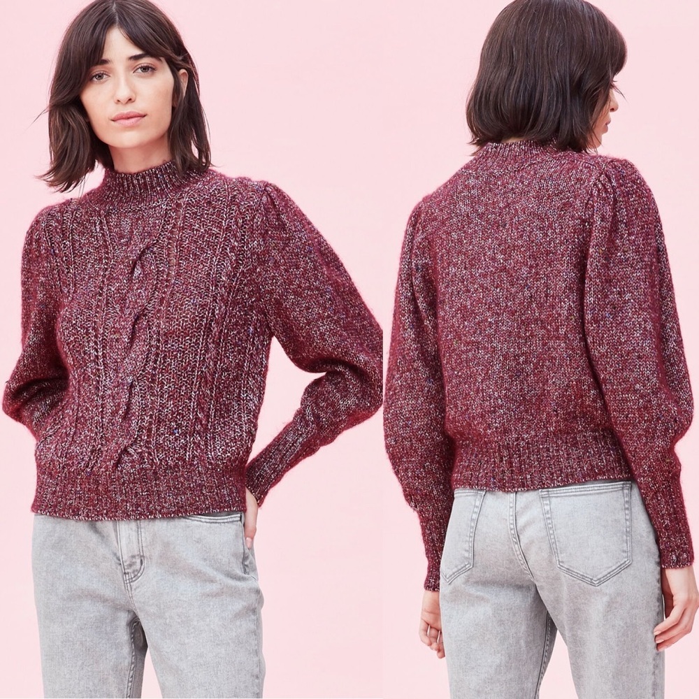 Rebecca Taylor Soft Tweed Cable Pullover
